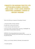 CONCEPTS FOR NURSING PRACTICE 4TH EDITION MEGA BUNDLE 2025&sol;2026 &vert; FINAL EXAM &plus; STUDY GUIDE &vert;VERIFIED QUESTIONS &ANSWERS &vert; GRADED A&plus; <RECENT VERSION>