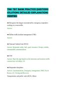 TIMS TEST BANK PRACTICE QUESTIONS&NewLine;SOLUTIONS DETAILED EXPLANATIONS&NewLine;VERIFIED