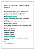 NUR 376 Pulmonary questions with answers