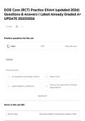 DOE Core &lpar;RCT&rpar; Practice EXAM &lpar;updated 2026&rpar; Questions & Answers &vert; Latest Already Graded A&plus; UPDATE 2025&vert;2026