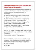 LVN Comprehensive Final Review Test Questions with answers