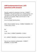 LVN Fundamentals Exam 1 ATI questions with answers