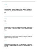 national real estate EXAM A&plus; GRADE ASSURED COMPLETE SOLUTIONS AND VERIFIED ANSWERS