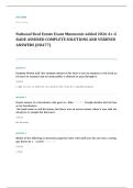national real estate EXAM A&plus; GRADE ASSURED COMPLETE SOLUTIONS AND VERIFIED ANSWERS