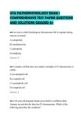 UTA PATHOPHYSIOLOGY EXAM 1&NewLine;COMPREHENSIVE TEST PAPER QUESTIONS&NewLine;AND SOLUTIONS GRADED A&plus;