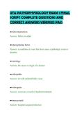 UTA PATHOPHYSIOLOGY EXAM 1 FINAL&NewLine;SCRIPT COMPLETE QUESTIONS AND&NewLine;CORRECT ANSWERS VERIFIED PASS