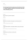 microbiology EXAM A&plus; GRADE ASSURED COMPLETE SOLUTIONS AND VERIFIED ANSWERS
