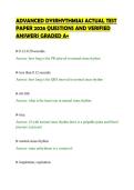 ADVANCED DYSRHYTHMIAS ACTUAL TEST&NewLine;PAPER 2026 QUESTIONS AND VERIFIED&NewLine;ANSWERS GRADED A&plus;