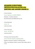 ADVANCED DYSRHYTHMIAS&NewLine;CERTIFICATION EVALUATION 2026&NewLine;QUESTIONS AND ANSWERS GRADED A&plus;