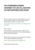 VATI COMPREHENSIVE NURSING&NewLine;ASSESSMENT TEST 2026 FULL QUESTIONS&NewLine;ACCURATE RESPONSES EXPERT REVIEW