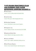 VATI PHARM PROCTORED EXAM&NewLine;2026 NURSING TEST PAPER&NewLine;QUESTIONS ANSWERS GRADED A&plus;