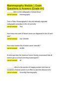 Mammography Module 1 Exam Questions & Answers &lpar;Grade A&plus;&rpar;&period;docx&NewLine;&NewLine;