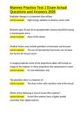 Mammo Practice Test 1 Exam Actual Questions and Answers 2026&period;docx&NewLine;&NewLine;