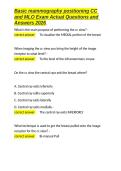 Basic mammography positioning CC and MLO Exam Actual Questions and Answers 2026&period;docx&NewLine;&NewLine;