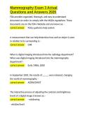 Mammography Exam 3 Actual Questions and Answers 2026&period;docx&NewLine;&NewLine;