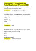 MTMI Mammography Exam Bundle With 100&percnt; Correct Answers 2025