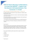 PHYS 261 Human Physiology Combined Quizzes 1-4 Actual Exam 2026&sol;2027 &ndash; Complete Exam-Style Questions with Detailed Rationales &vert; Pass Guaranteed &ndash; A&plus; Graded&NewLine;&NewLine;