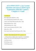 ACLS Post Test 2026&sol;2027&colon; 200 Practice Questions&comma; Answers & Rationales &vert; AHA Advanced Cardiac Life Support Exam Prep