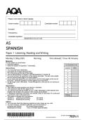 AQA AS LEVEL MAY JUNE 2025 AS LEVEL SPANISH PAPER 1 QUESTION PAPER