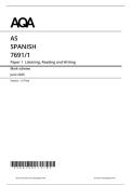AQA AS LEVEL MAY JUNE 2025 AS LEVEL SPANISH PAPER 1 MARK SCHEME