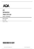 AQA AS LEVEL MAY JUNE 2025 AS LEVEL SPANISH PAPER 3 MARK SCHEME