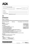 AQA AS LEVEL MAY JUNE 2025 AS LEVEL SPANISH PAPER 2 QUESTION PAPER