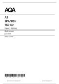 AQA AS LEVEL MAY JUNE 2025 AS LEVEL SPANISH PAPER 2 MARK SCHEME