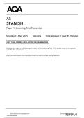 AQA AS LEVEL MAY JUNE 2025 AS LEVEL SPANISH PAPER 1 TRANSLATION