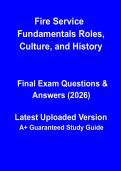 Fire Service Fundamentals&colon; Roles&comma; Culture & History Study Guide &lpar;PDF Notes&rpar;