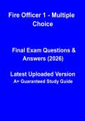 Fire Officer I Multiple Choice Questions & Answers Practice Exam PDF