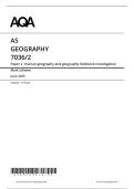 AQA AS LEVEL MAY JUNE 2025 GEOGRAPHY AS LEVEL PAPER 2 MARK SCHEME