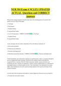 NUR 354  Bundled Exam Questions WITH  CORRECT Answers