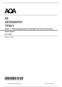 AQA AS LEVEL MAY JUNE 2025 GEOGRAPHY AS LEVEL PAPERS AND MARKSCHEMES
