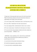 ATI MENTAL HEALTH 2023 EXAM&period;QUESTIONS AND WELL DETAILED ANSWERS 100&percnt; CORRECT&period;