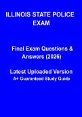 Illinois State Police Exam 2026 &vert; Study Guide&comma; Practice Questions & Test Prep PDF