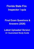 Florida Fire Inspector I Quiz &vert; Practice Questions & Fire Inspection Test Prep PDF