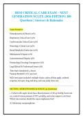 HESI Critical Care Exam &ndash; Next Generation NCLEX 2026&colon; 200 Questions&comma; Answers & Rationales &vert; High‑Acuity Nursing Review