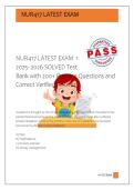 NUR417 LATEST EXAM  1 &NewLine;2025- 2026 SOLVED Test &NewLine;Bank with 200&plus; Practice Questions and &NewLine;Correct Verified Answers 