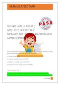 NUR417 LATEST EXAM  3 &NewLine;2025- 2026 SOLVED Test &NewLine;Bank with 200&plus; Practice Questions and &NewLine;Correct Verified Answers 