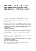 NUR 256 MENTAL HEALTH EXAM 4 &vert; &NewLine;QUESTIONS AND ANSWERS &vert; 2026 &NewLine;UPDATED &vert; 100&percnt; CORRECT - GALEN&period;