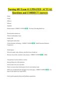 Nursing 481 Exam &num;1 UPDATED  ACTUAL &NewLine;Questions and CORRECT Answers 