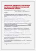 California ARF Administrator Exam Questions&NewLine;and Answers &lpar;2026&rpar; &vert; Latest Test Bank with&NewLine;Verified Solutions &vert; Grade A&plus;