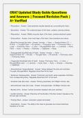 CRAT Updated Study Guide Questions&NewLine;and Answers &vert; Focused Revision Pack &vert;&NewLine;A&plus; Verified