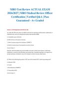 MRO Test Review ACTUAL EXAM 2026&sol;2027 &vert; MRO Medical Review Officer Certification &vert; Verified Q&A &vert; Pass Guaranteed - A&plus; Graded