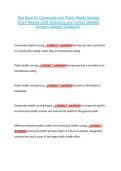 Test Bank for Community and Public Health Nursing &NewLine;Exam Newest 2026 Questions and Correct Detailed &NewLine;Answers Already Graded A&plus;