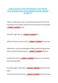Federal Nursing Home Administrator Exam Newest &NewLine;2026 Questions and Correct Detailed Answers Already &NewLine;Graded A&plus; 