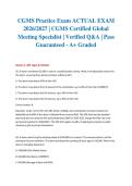 CGMS Practice Exam ACTUAL EXAM 2026&sol;2027 &vert; CGMS Certified Global Meeting Specialist &vert; Verified Q&A &vert; Pass Guaranteed - A&plus; Graded