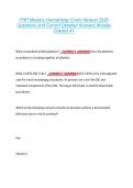 FNP Mastery Hematology Exam Newest 2026 &NewLine;Questions and Correct Detailed Answers Already &NewLine;Graded A&plus; 