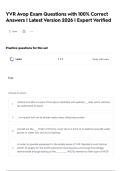 YVR Avop Exam Questions with 100&percnt; Correct Answers &vert; Latest Version 2026 &vert; Expert Verified