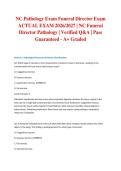 NC Pathology Exam Funeral Director Exam ACTUAL EXAM 2026&sol;2027 &vert; NC Funeral Director Pathology &vert; Verified Q&A &vert; Pass Guaranteed - A&plus; Graded